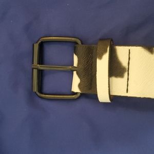 Cow print belt